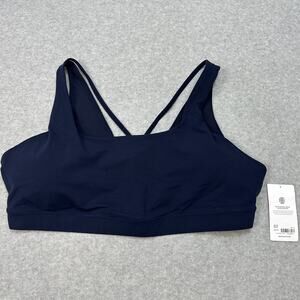 Athleta Exhale Bra D-DD+ Sports Bra WMNS 3X Navy Blue Removable Pad Strappy Back